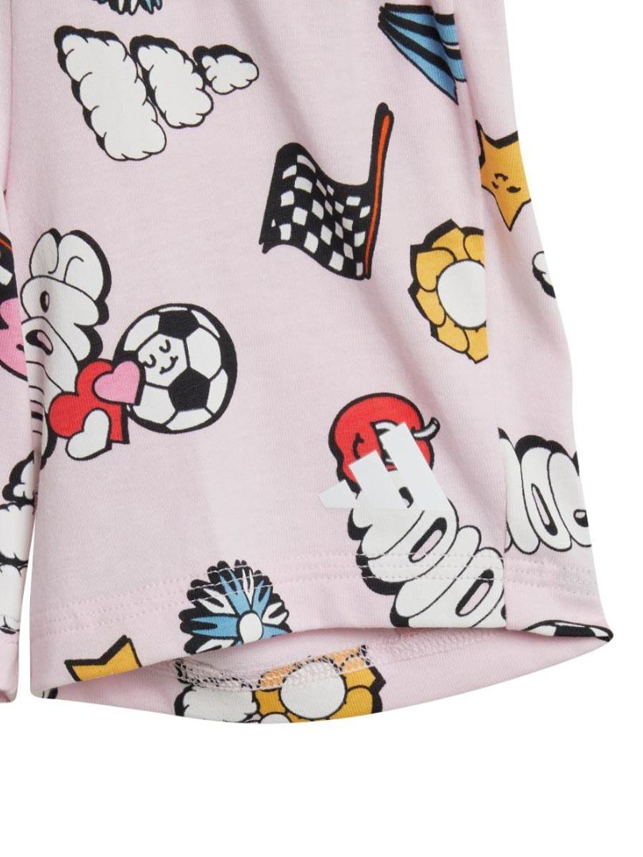Conjunto Corto Adidas Fun Aop Rosa Bebe