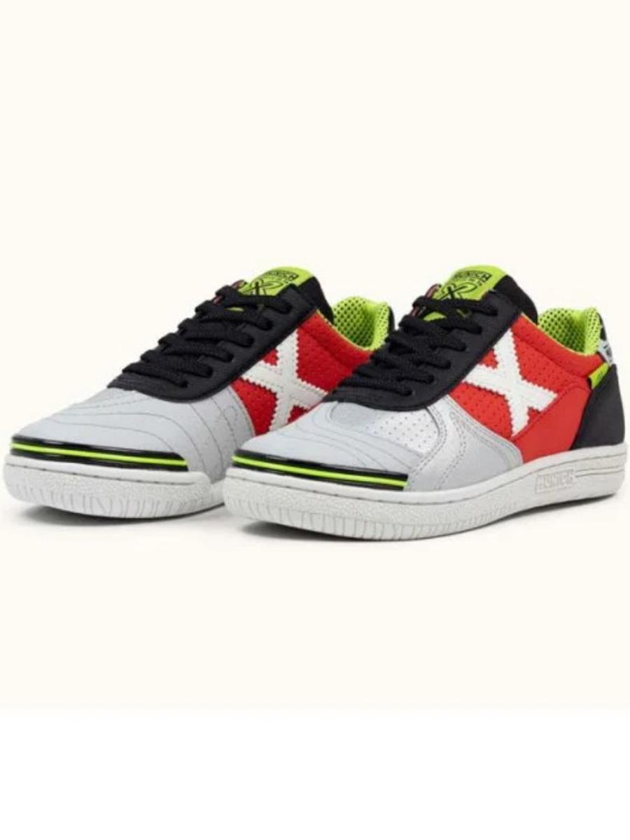 Zapatilla Munich G-3 Kid 446 Gris/Rojo Jr