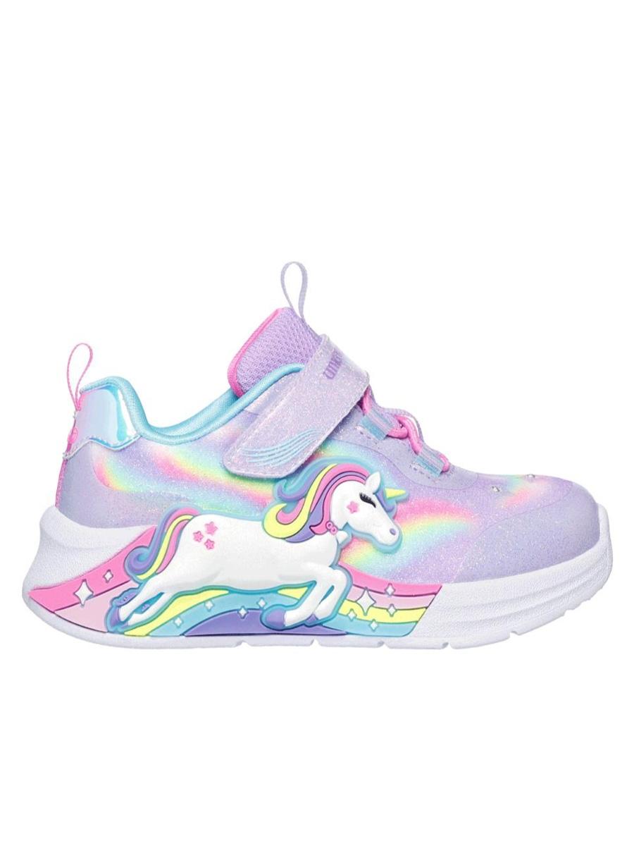 Zapatilla Skechers S Lights Unicorn Lila Bebe