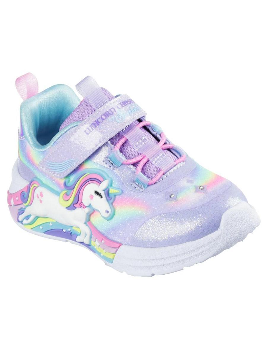 Zapatilla Skechers S Lights Unicorn Lila Bebe