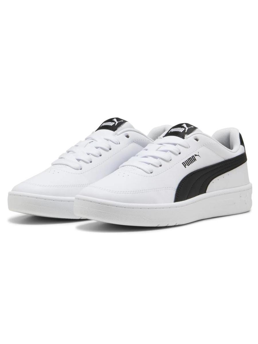 Zapatilla Puma Court Classic Clean Bco/Negro Jr