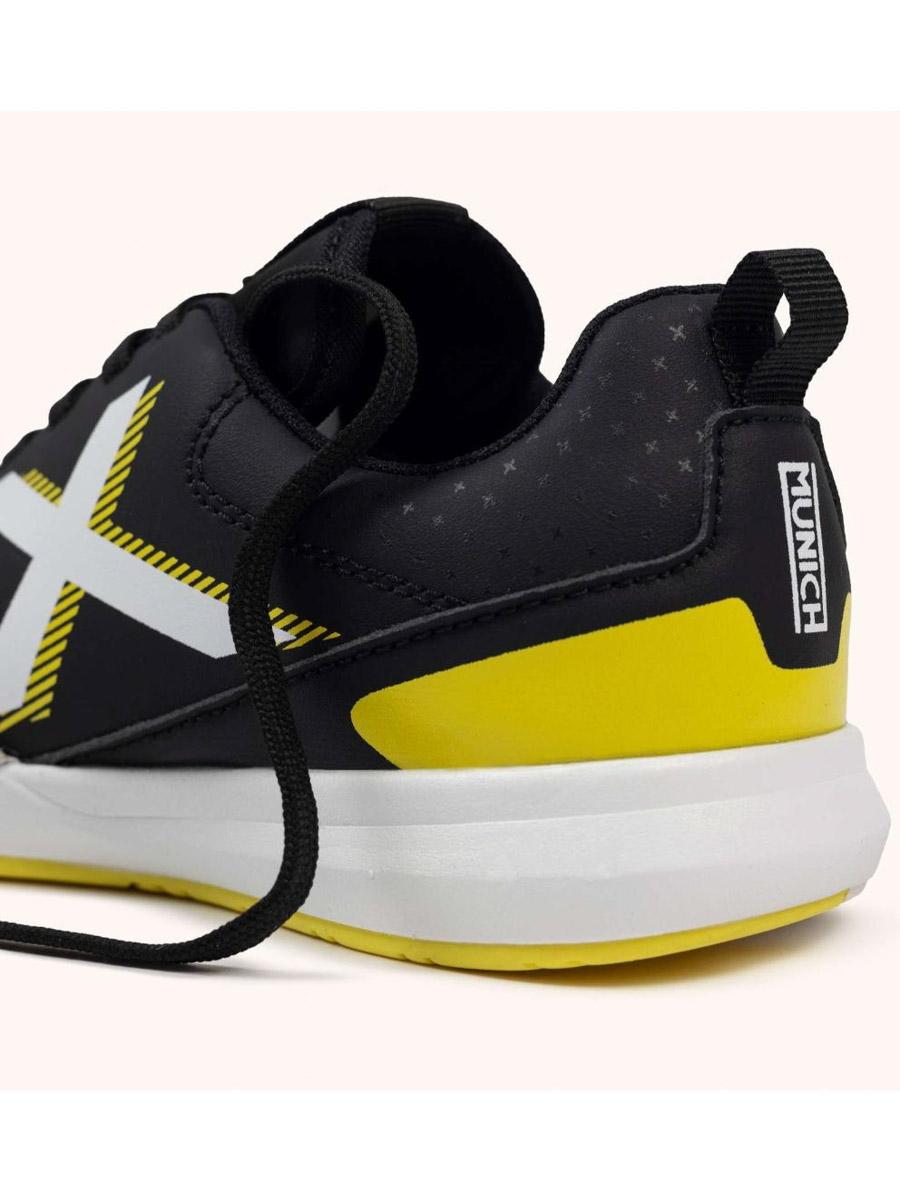 Zapatilla Munich Rondito Negro Amarillo Jr