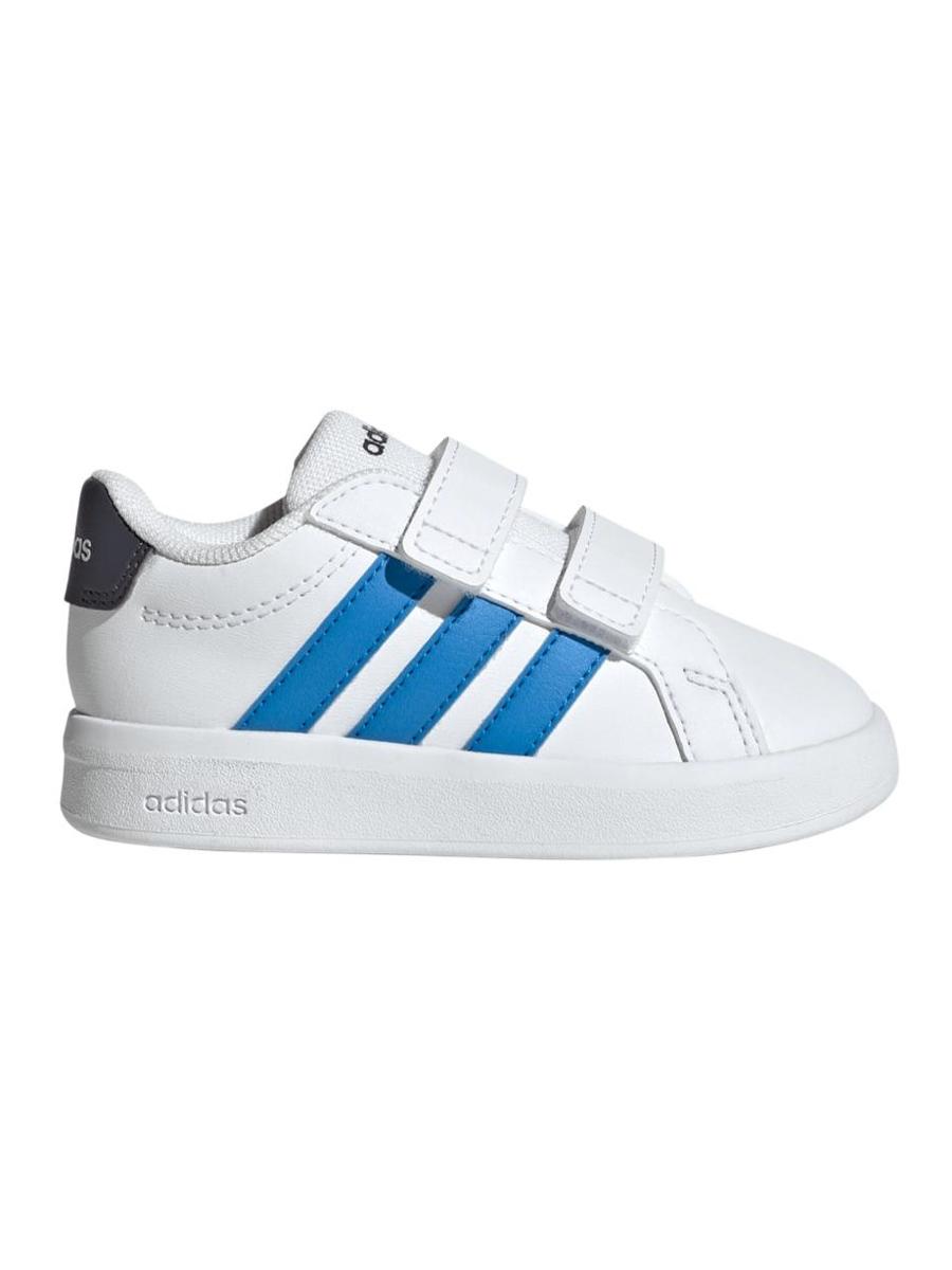 Zapatilla Adidas Grand Court Blanco Azul Bebe