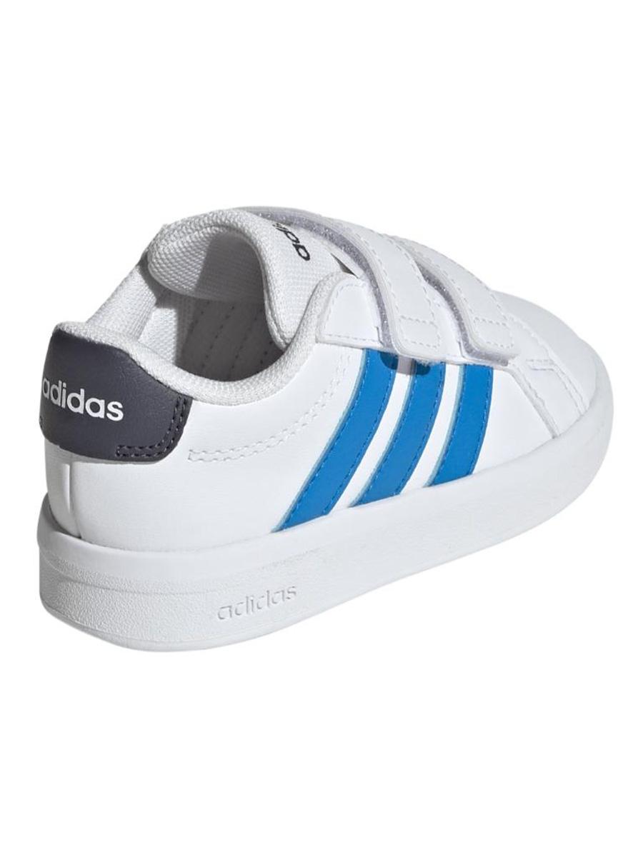 Zapatilla Adidas Grand Court Blanco Azul Bebe