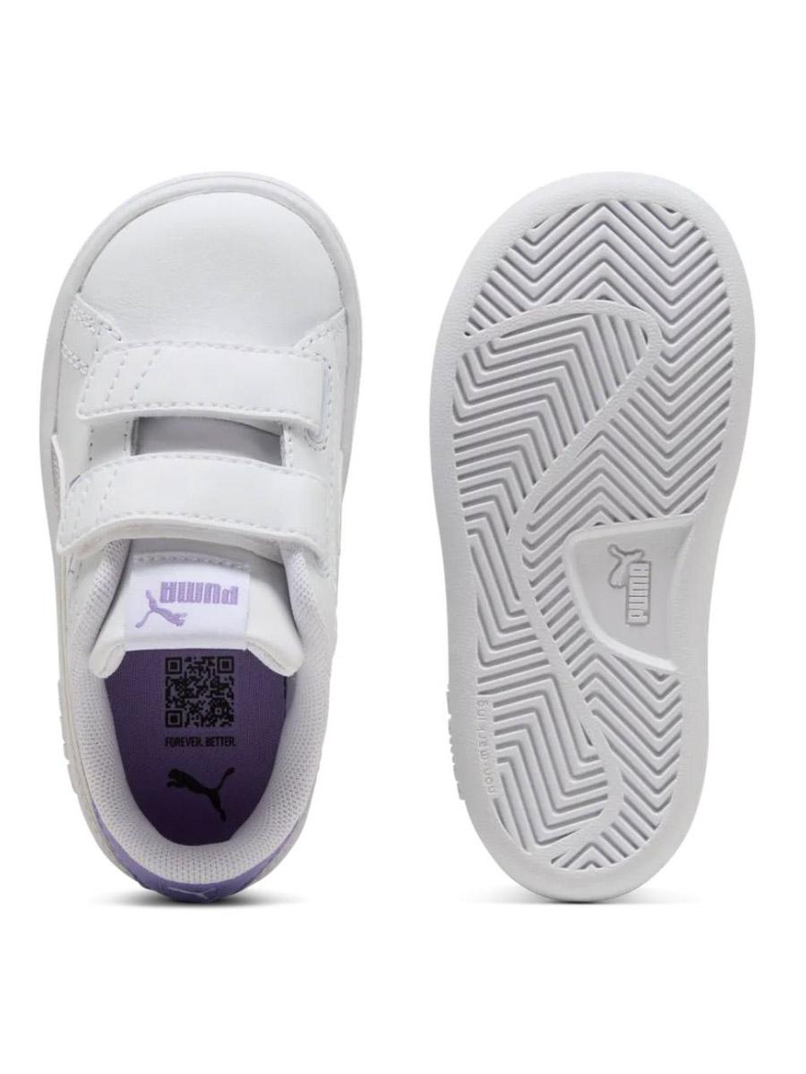 Zapatilla Puma Smash 3 Blanco/Lila Bebe