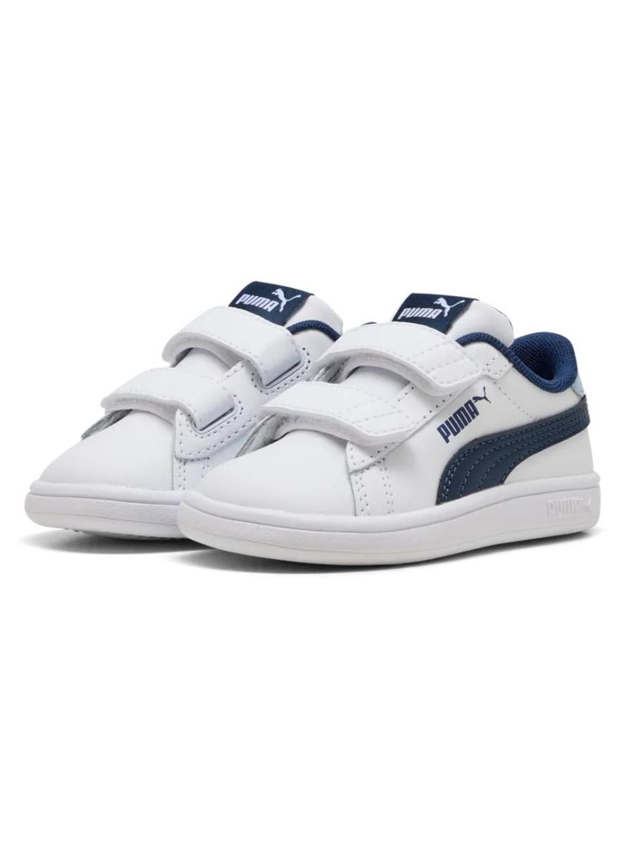 Zapatilla Puma Smash 3 Blanco/Azul Bebe