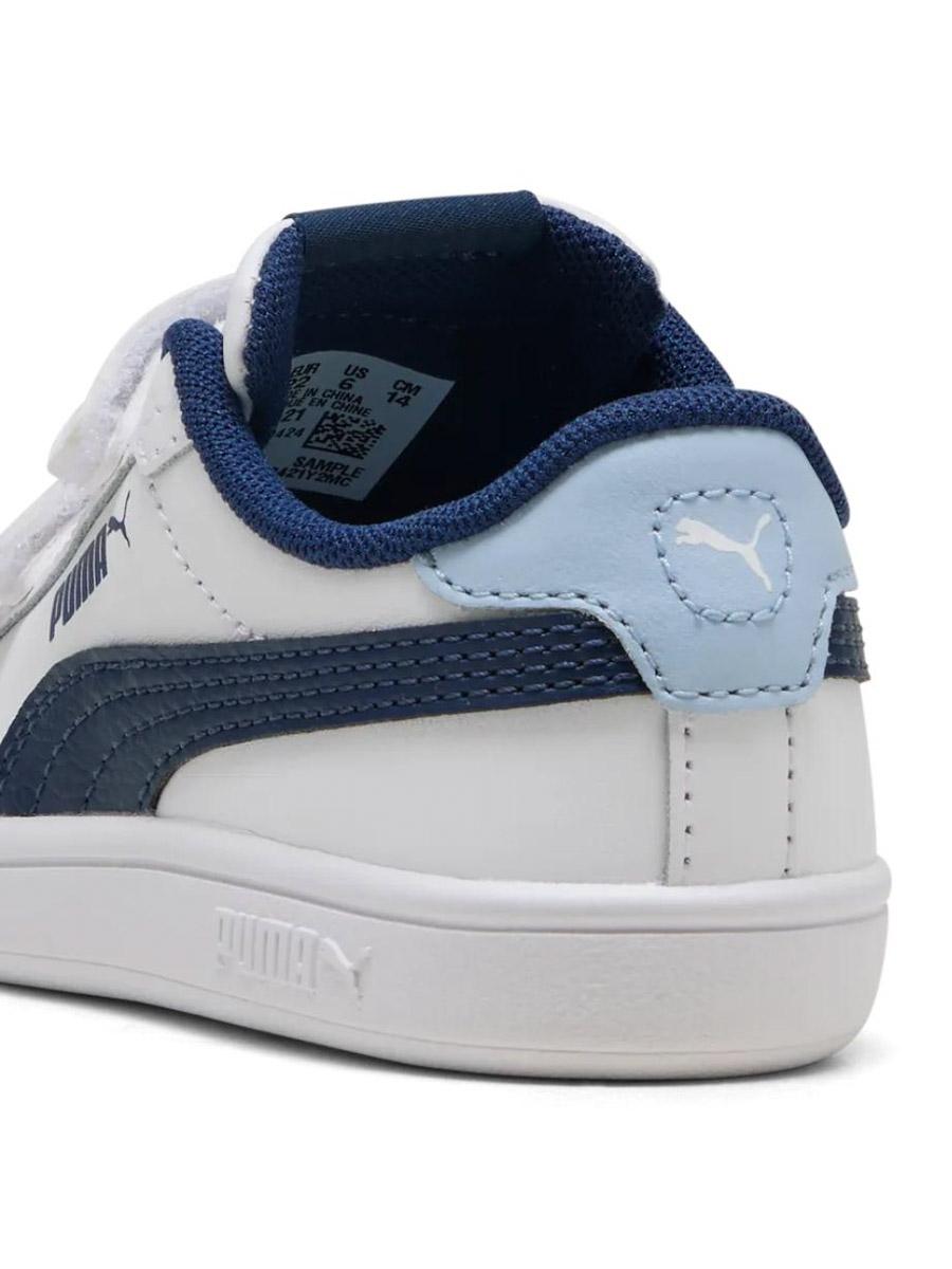 Zapatilla Puma Smash 3 Blanco/Azul Bebe
