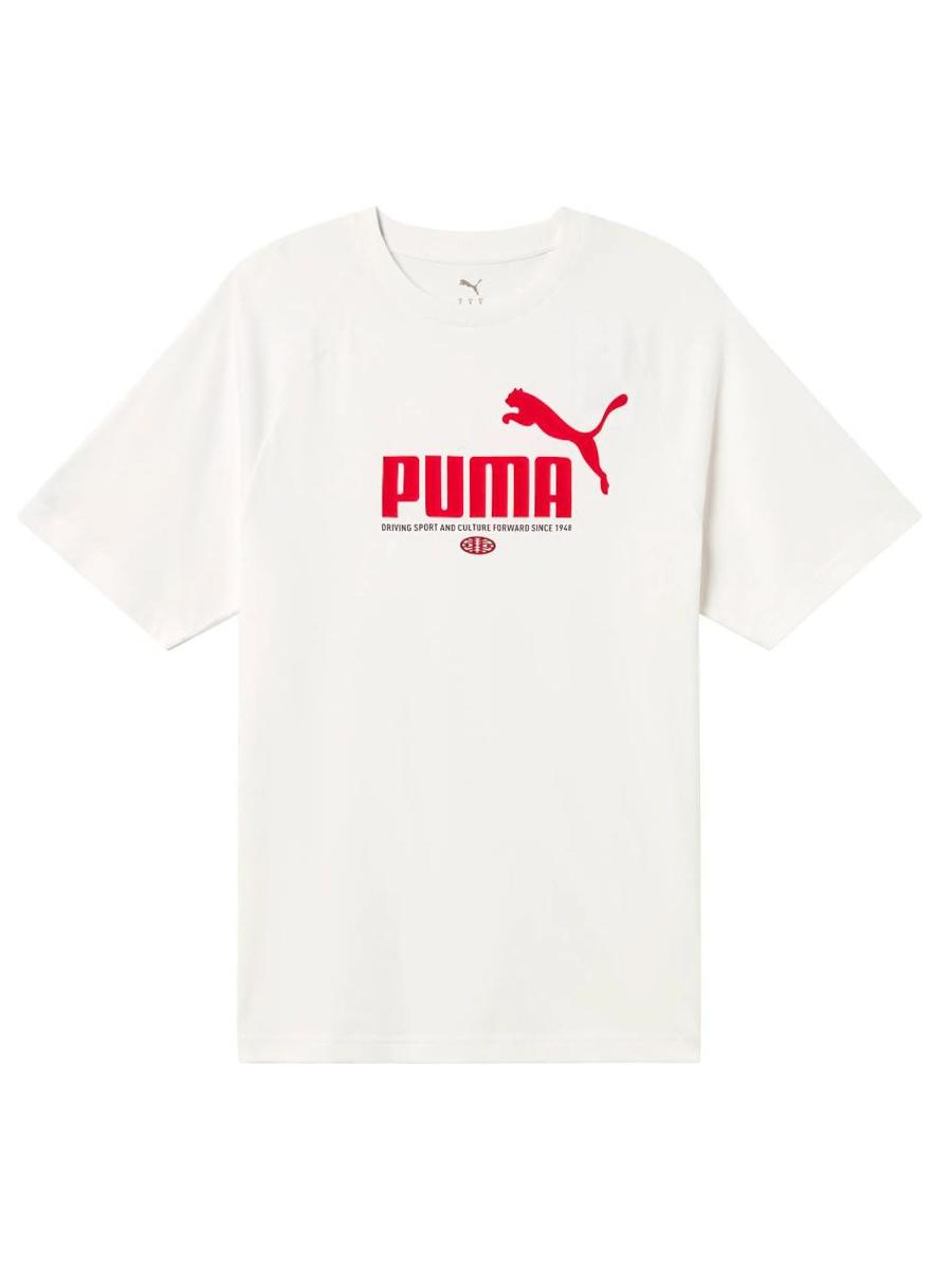 Camiseta Puma Graphic Relaxed M Blanco/Rojo