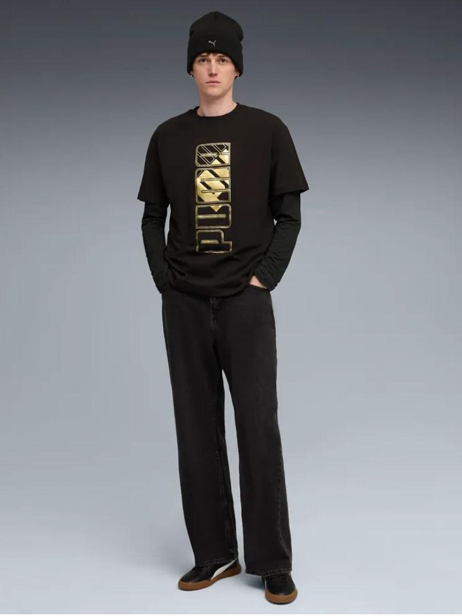 Camiseta Puma Max Metallic M Negro/Oro